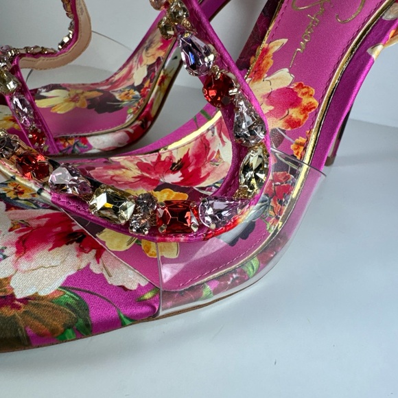 Jessica Simpson Jaycin Pink Floral Sandal Heels Women’s Size 8 - Picture 7 of 12